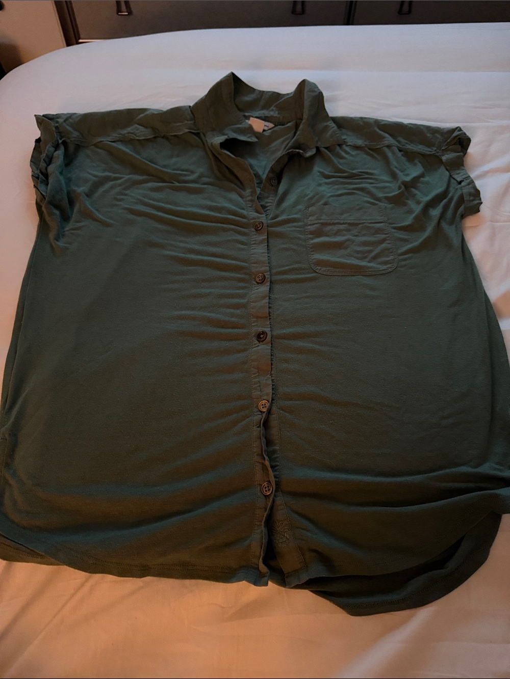 Tommy Bahama Olive Green Kauai Hybrid Camp Shirt